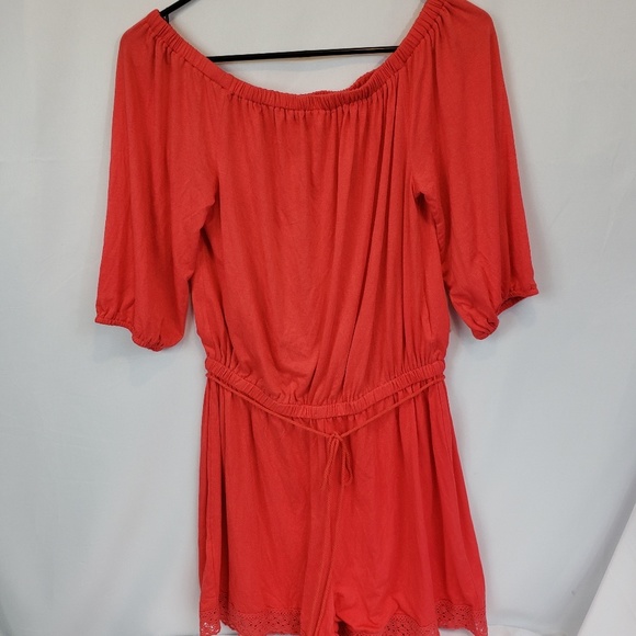 JustFab Other - Just Fab Romper orange lace and tassle sz sm